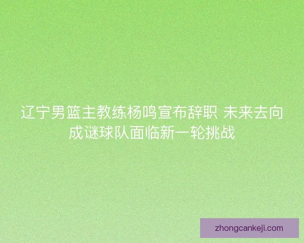 辽宁男篮主教练杨鸣宣布辞职 未来去向成谜球队面临新一轮挑战